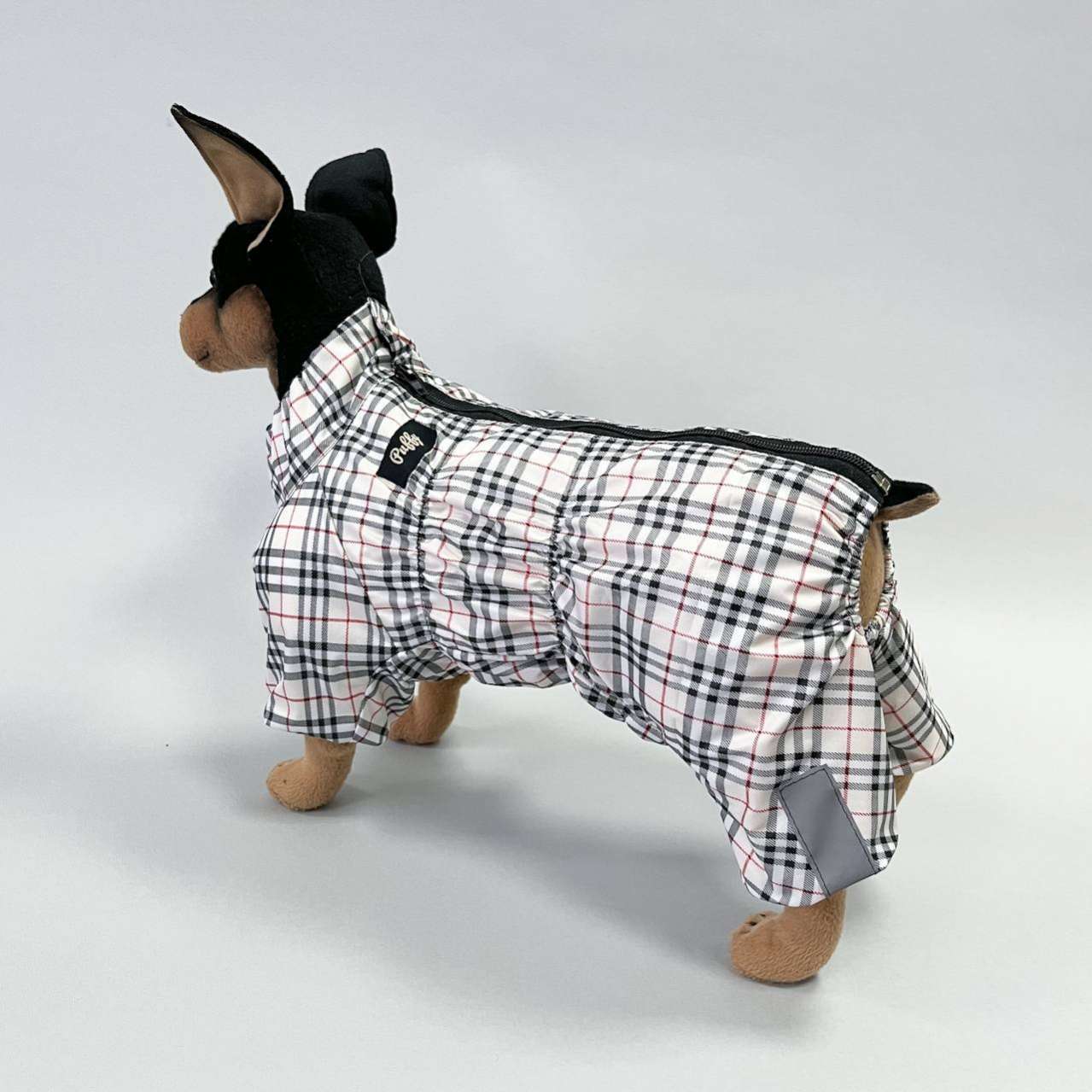 Дождевик для собаки утепленный Puffy Burberry