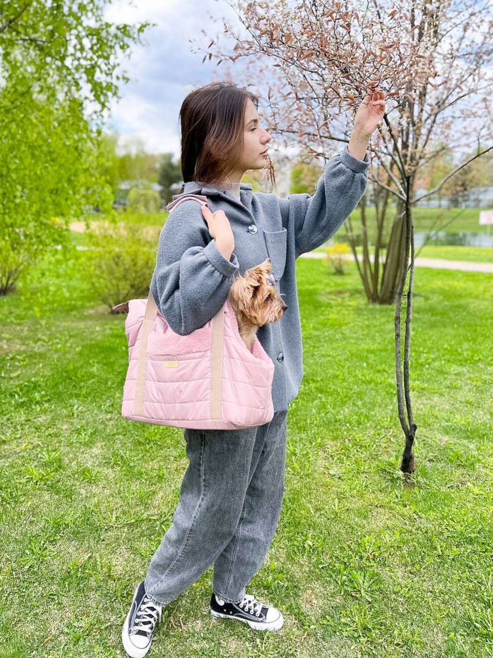 Сумка для собак Puffy Дакота пудровая