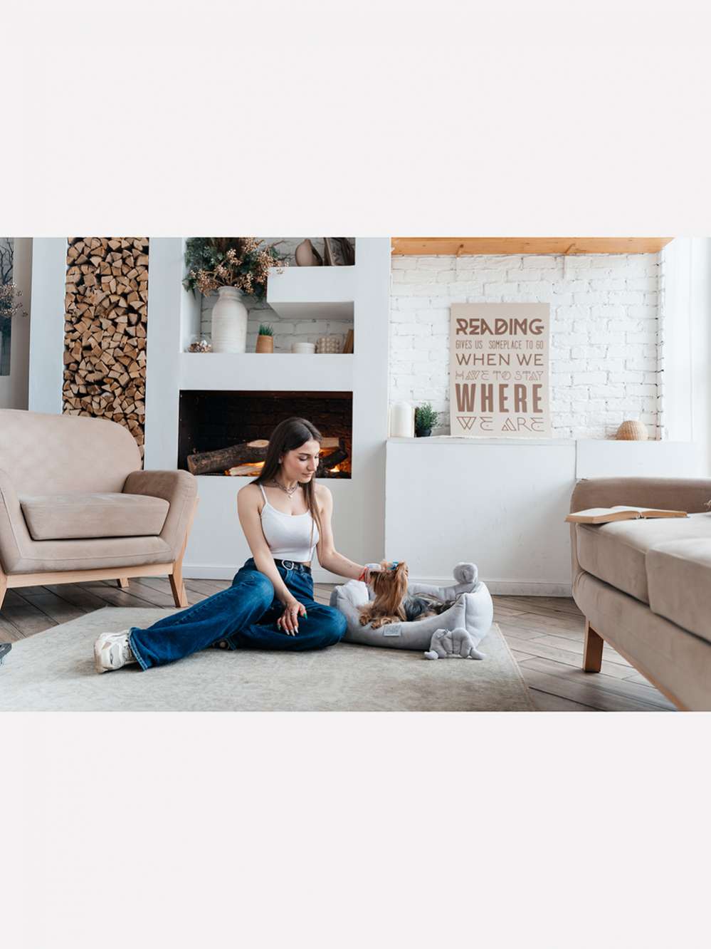 Диван для собаки Puffy Умка Серый