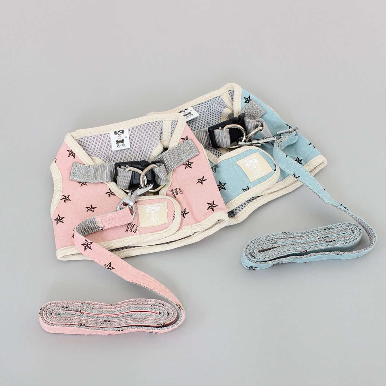 Шлейка с поводком для собак Pet Love Star