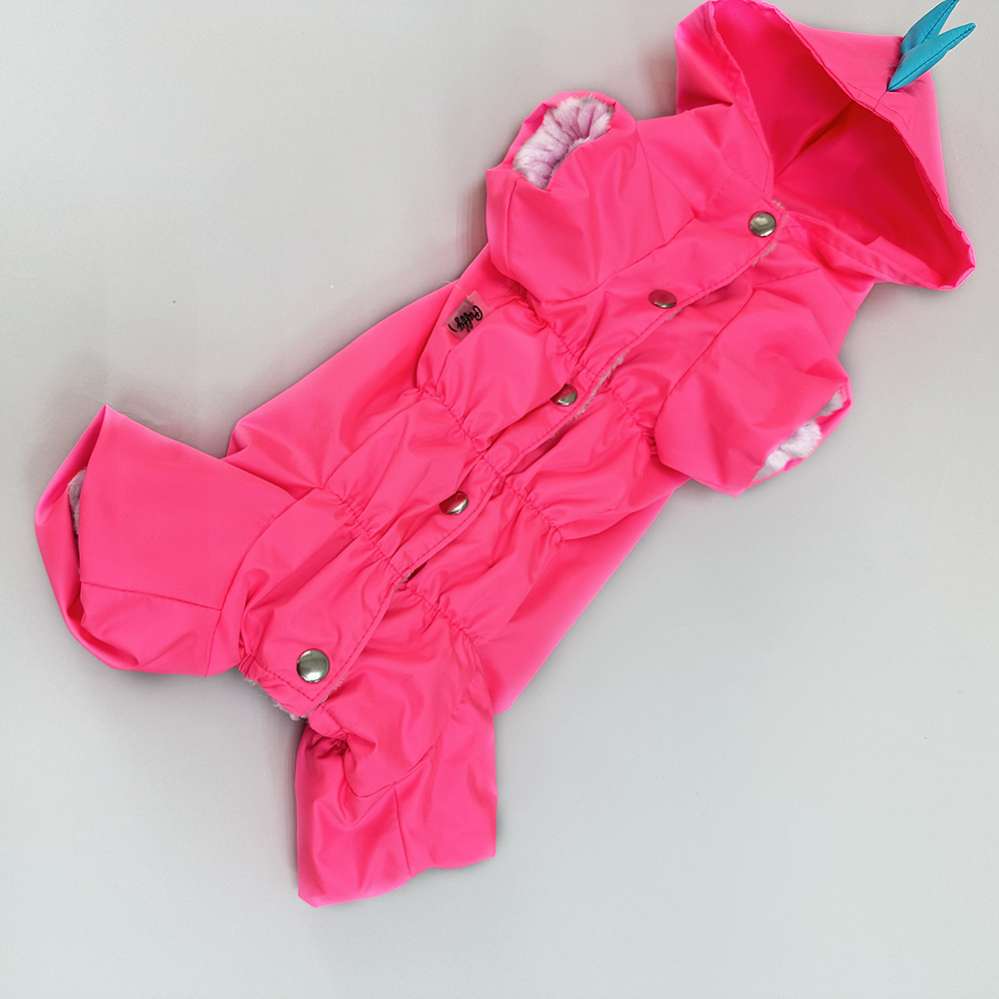 Утепленный дождевик Puffy Дино розовый