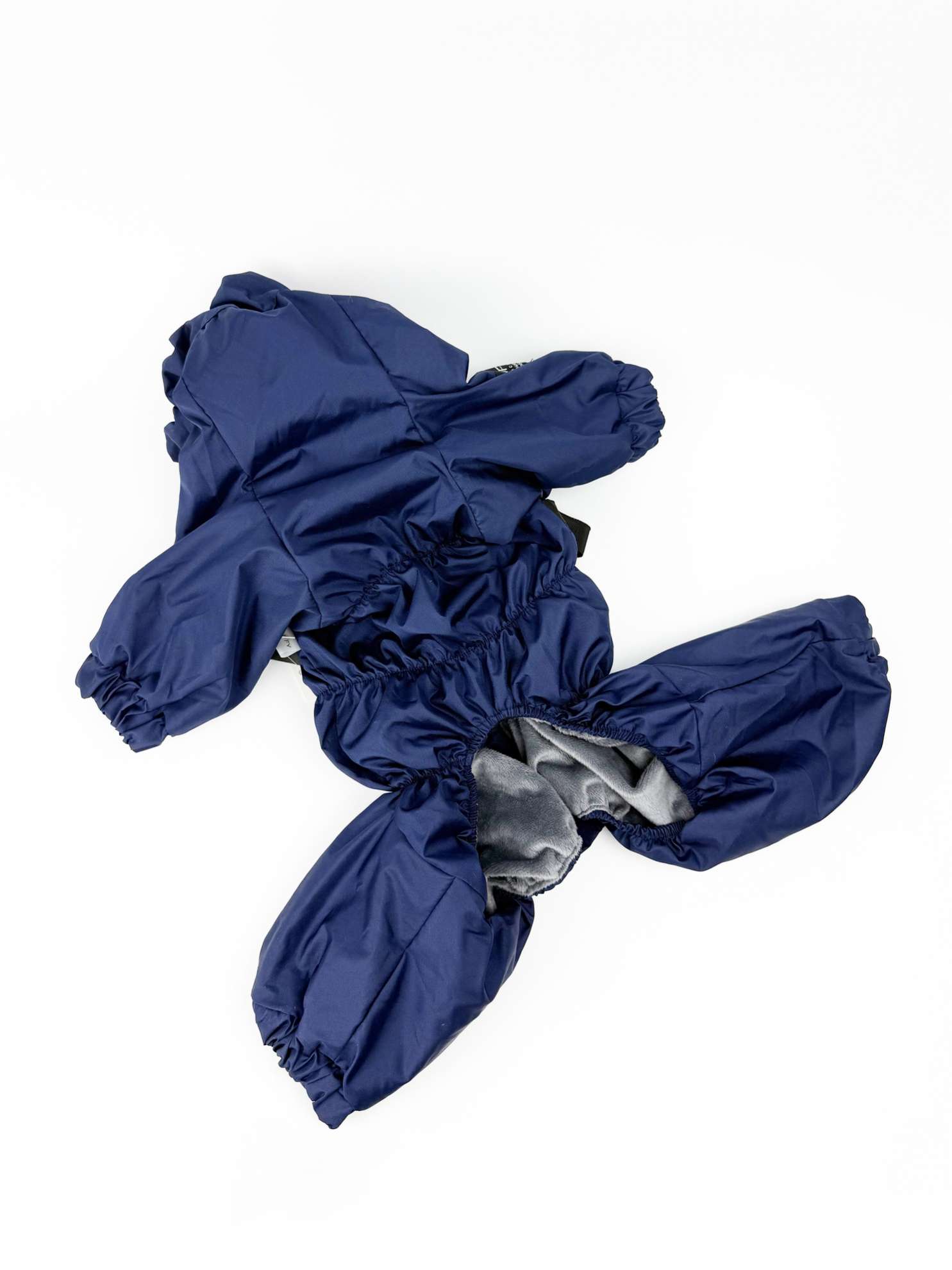 Утепленный дождевик со шлейкой Puffy для мопсов и бульдогов Синий 