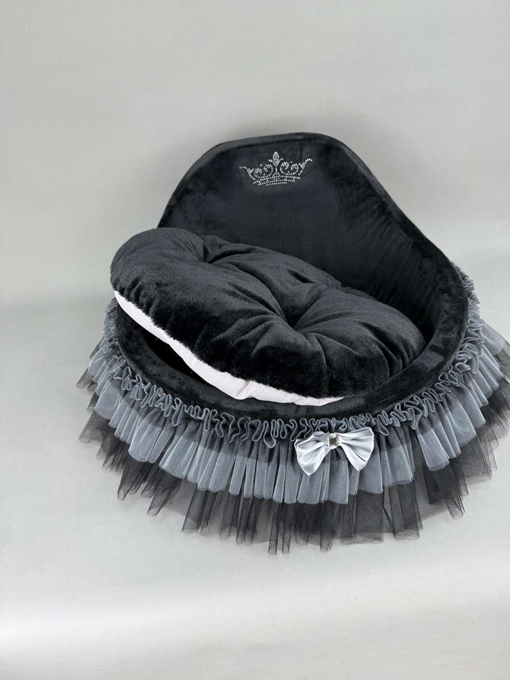 Круглый лежак со спинкой Puffy Блэк