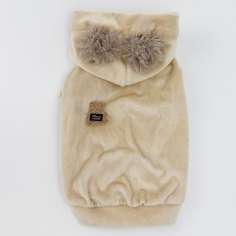 Толстовка для собаки велюровая Puffy Тедди бежевая