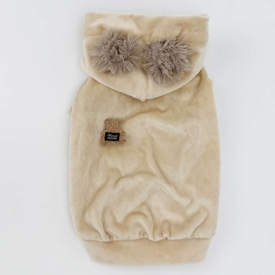 Толстовка для собаки велюровая Puffy Тедди бежевая