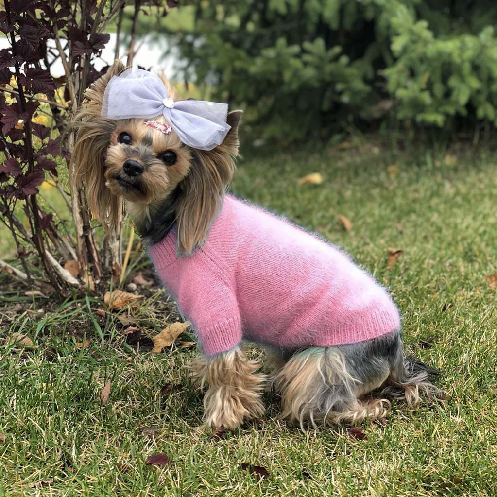 Вязаный свитер для собак Puffy Пух норки Сиреневый