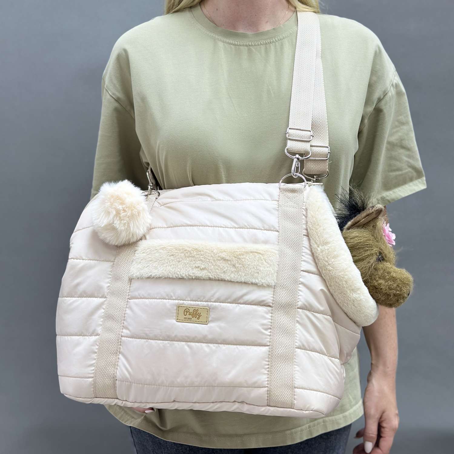 Сумка Puffy Дакота Нью бежевая