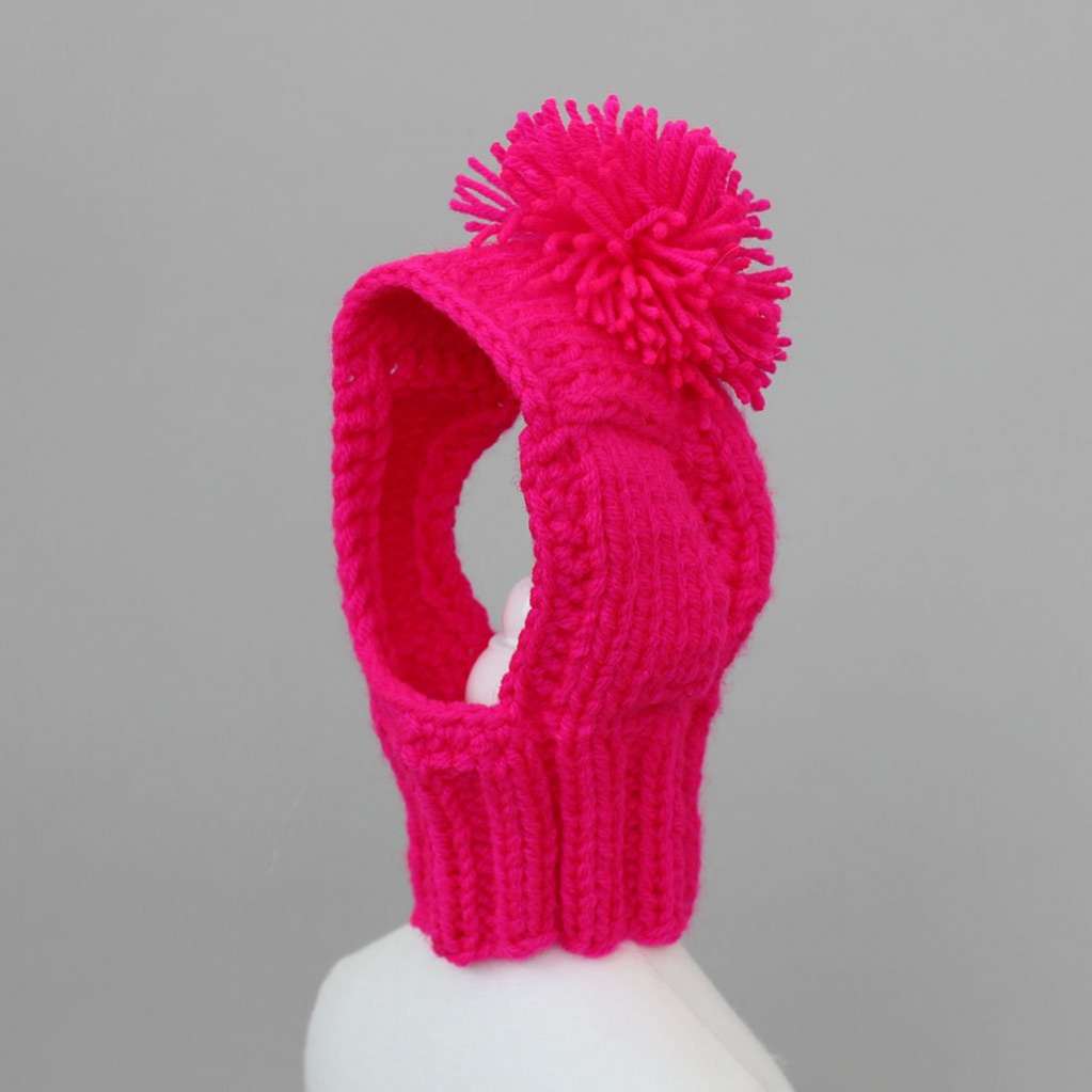 Вязаная шапка для собаки капор с открытыми ушами Puffy Фреш