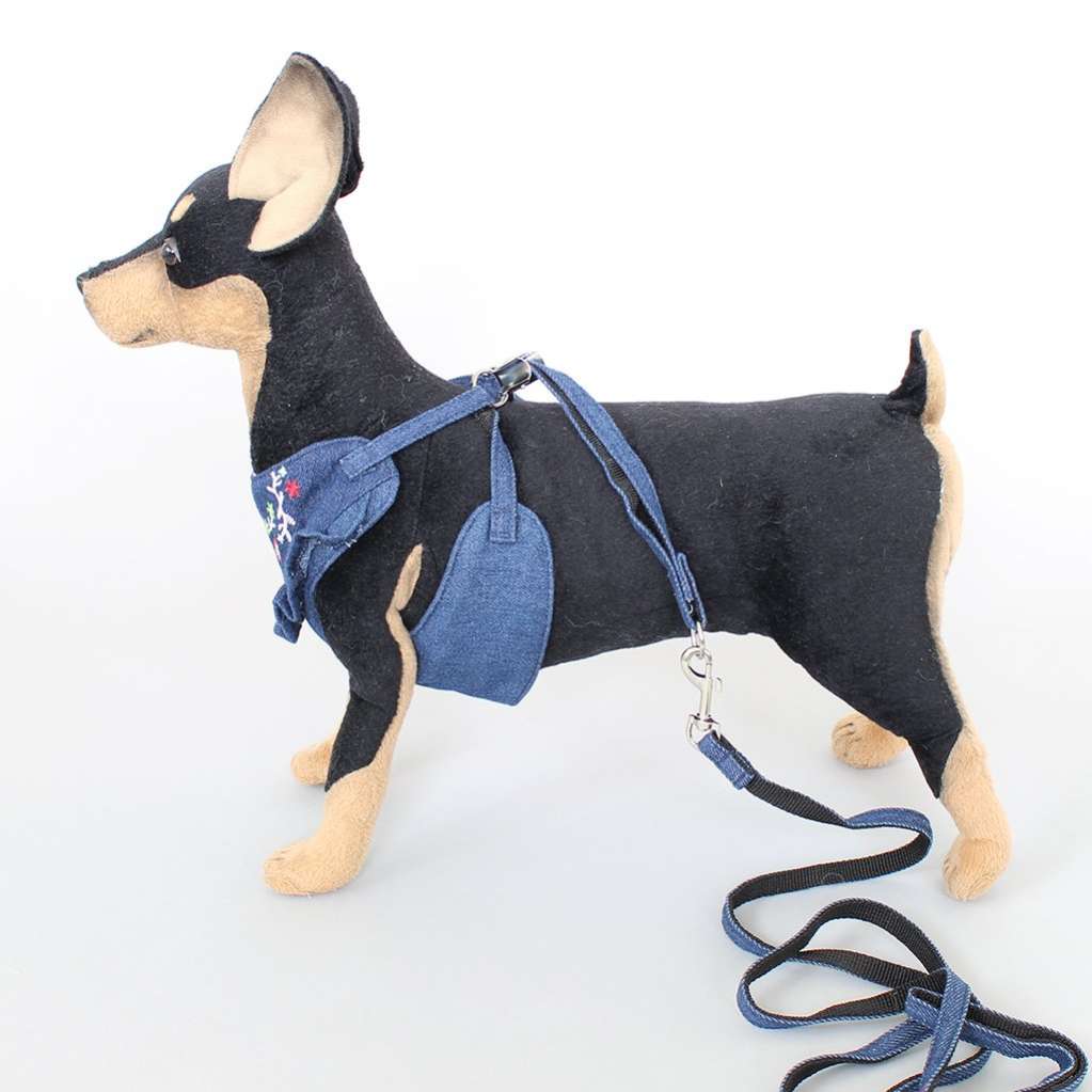 Шлейка с поводком для собак Pet Джинсовое лето