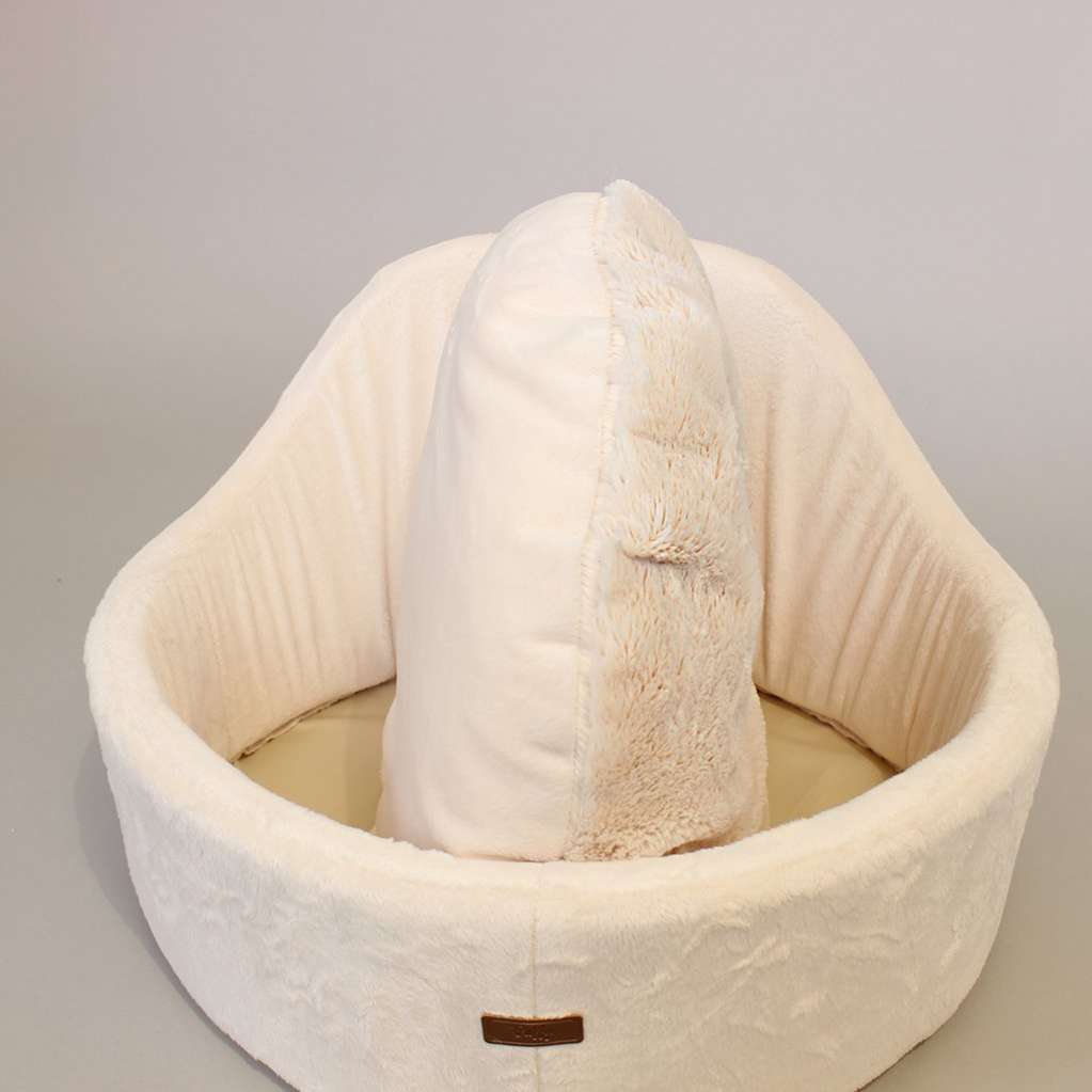 [Лежак] Лежанка для собак со спинкой Puffy Милк