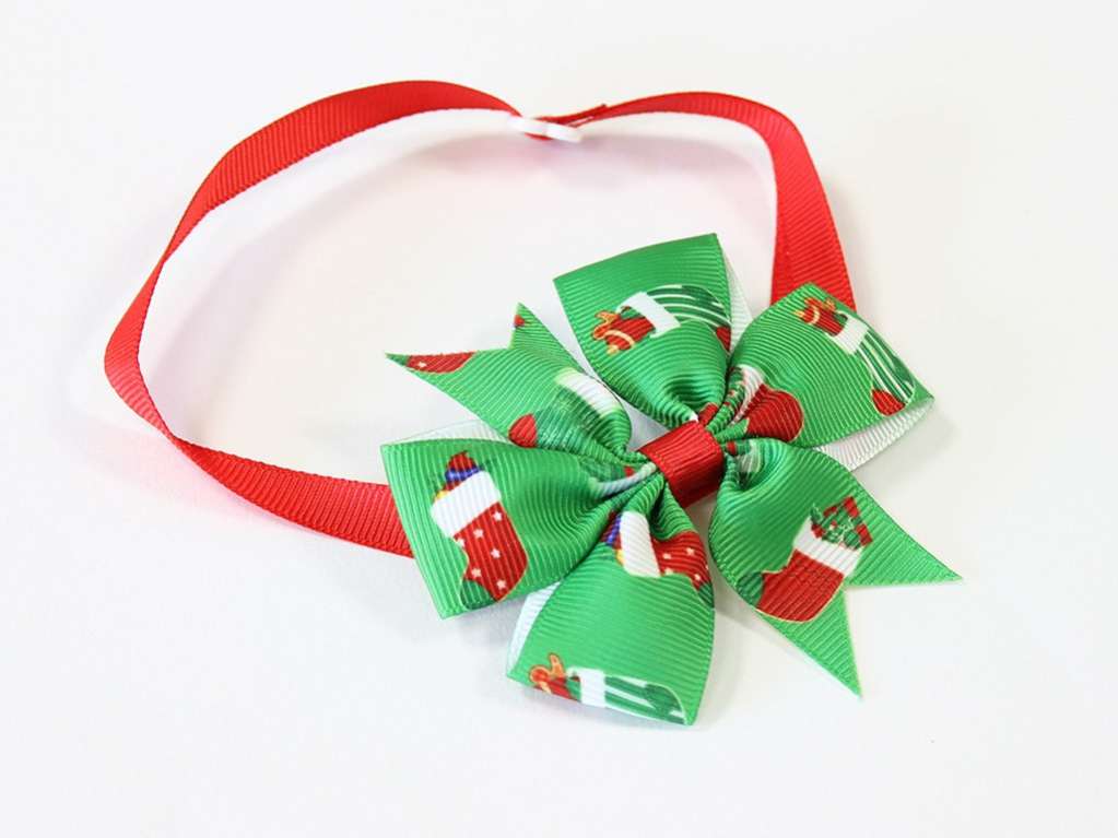 Новогодний бант на шею собаки