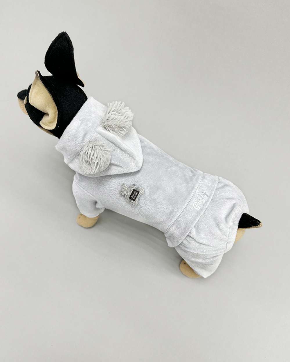 Велюровый костюм для собак Puffy Тедди серый