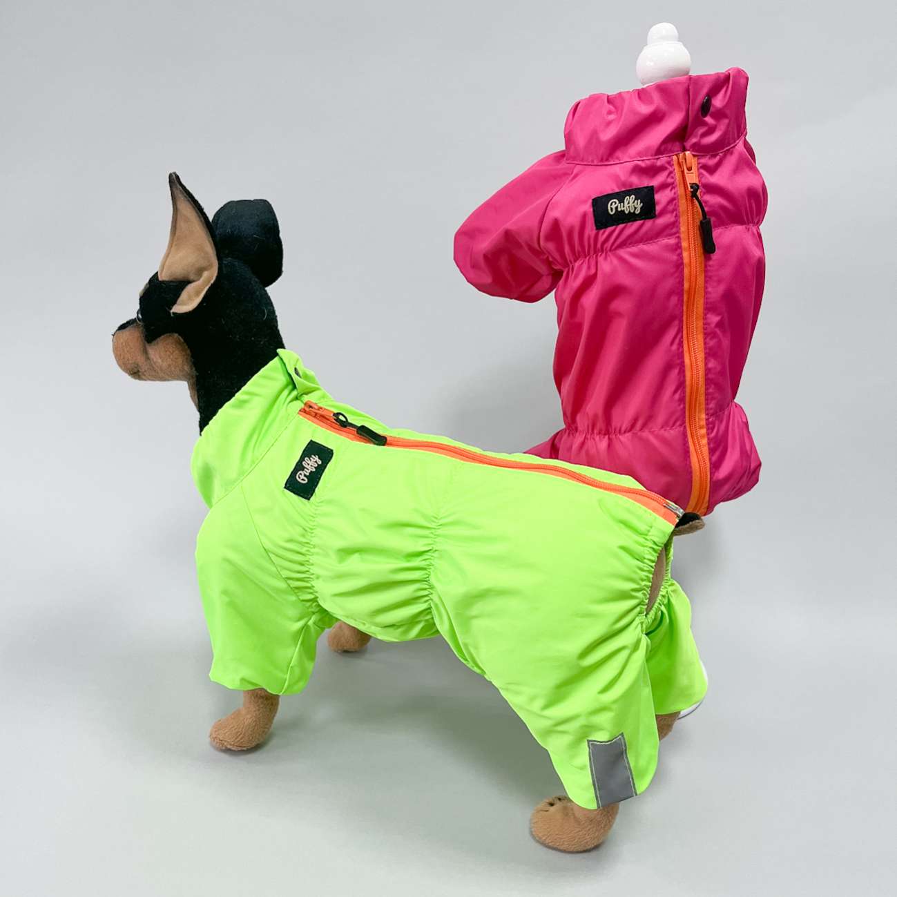 Дождевик для собаки утепленный Puffy Лион салатовый