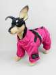Утепленный дождевик для собак Puffy Фикс со шлейкой фуксия