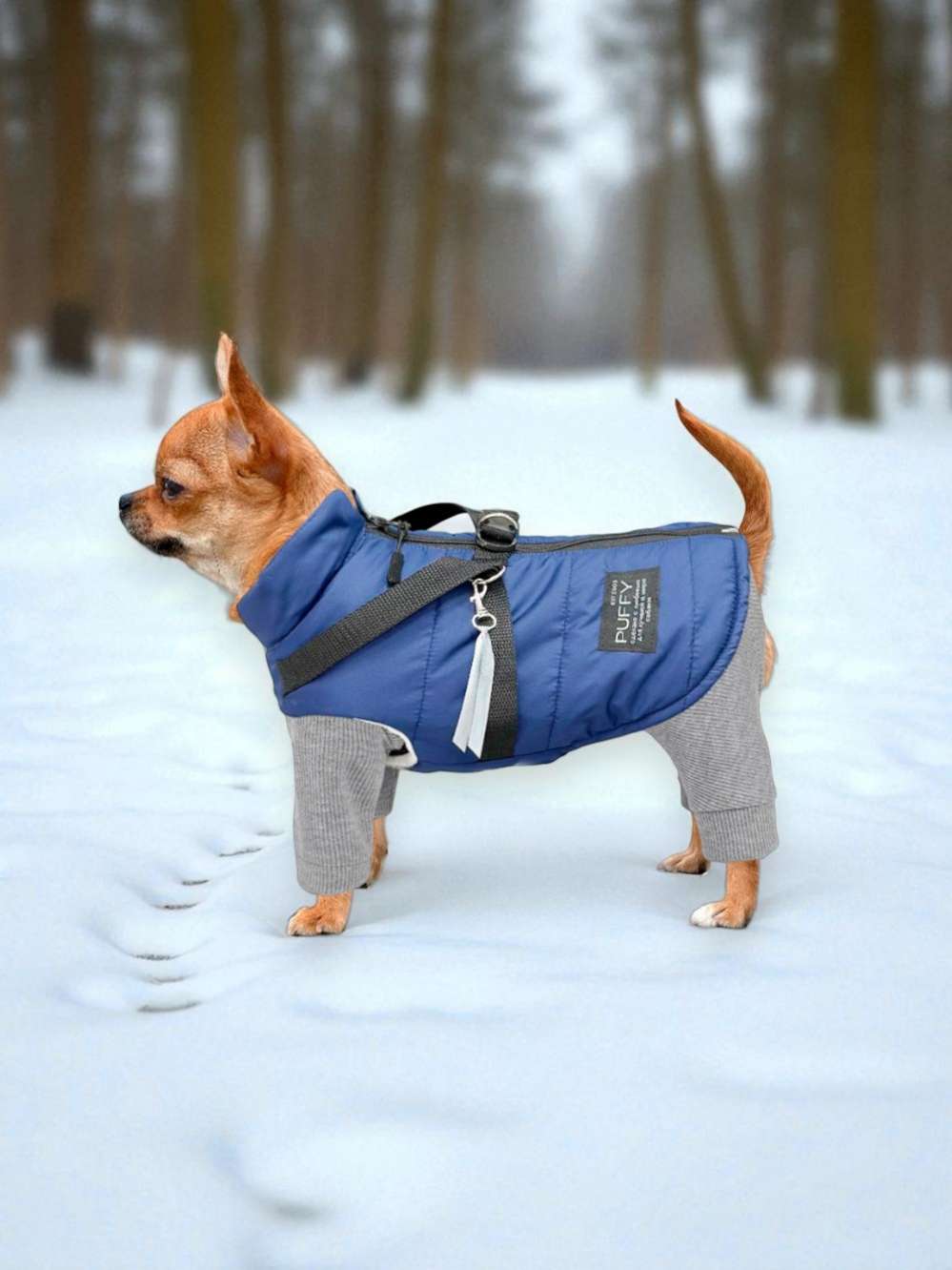 Костюм-боди для собак Puffy Сумерки серый