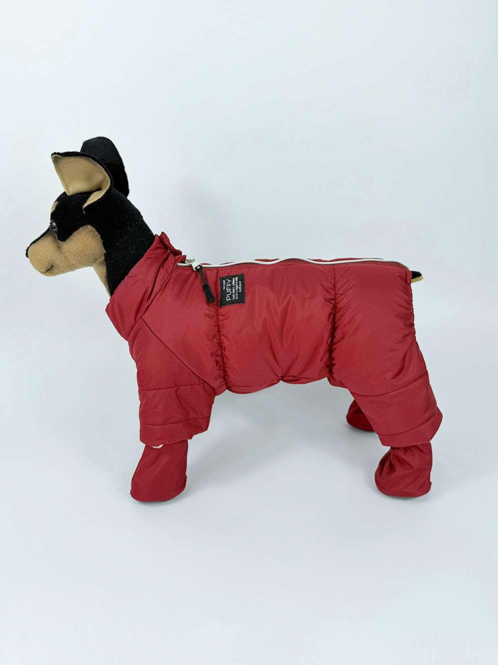 Комбинезон для собак со шлейкой Puffy Фикс красный