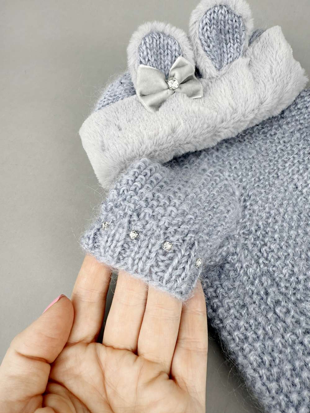 Шерстяной свитер для собак Заюша Серый