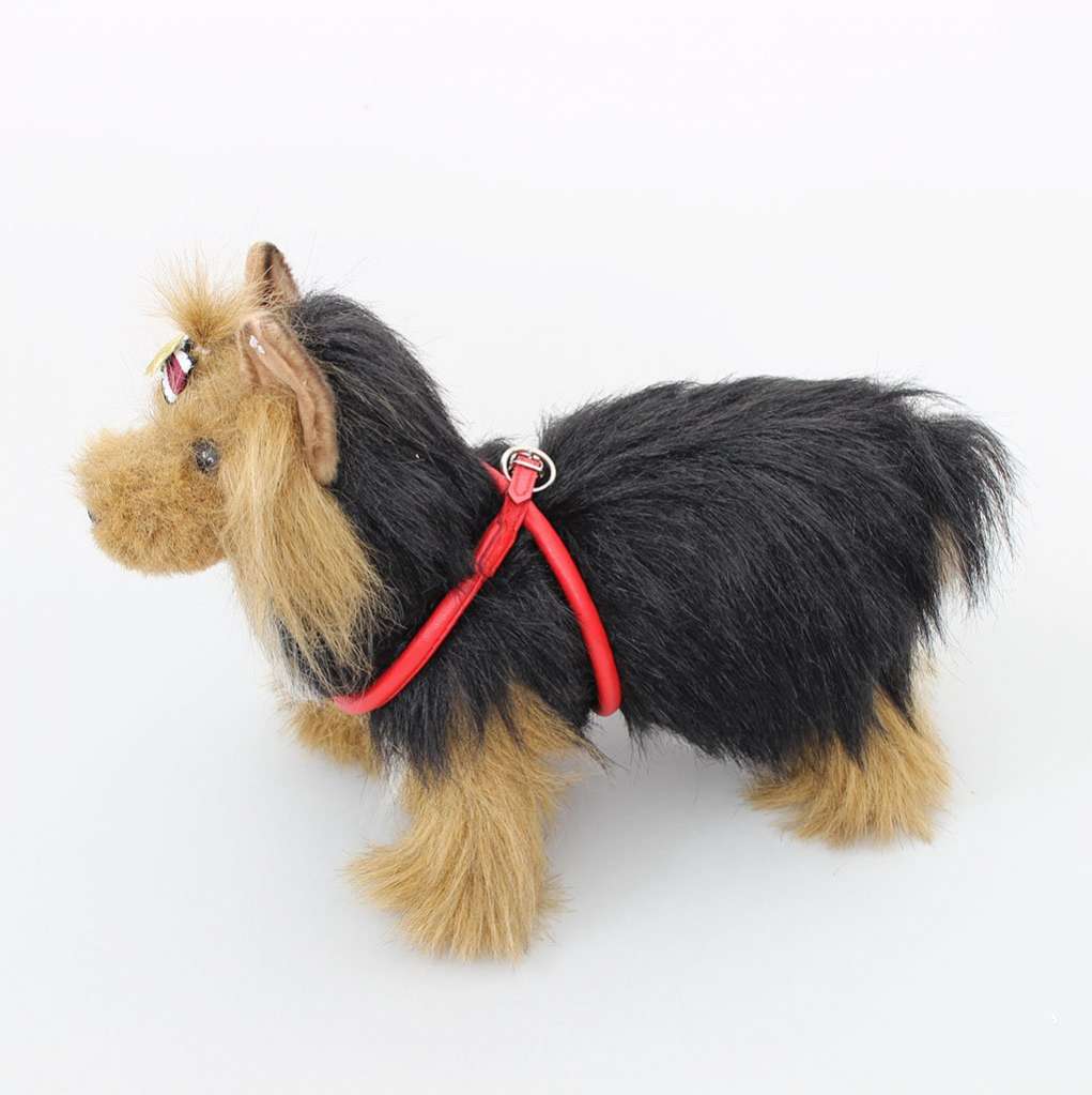 Кожаная шлейка для собак круглая для шпица