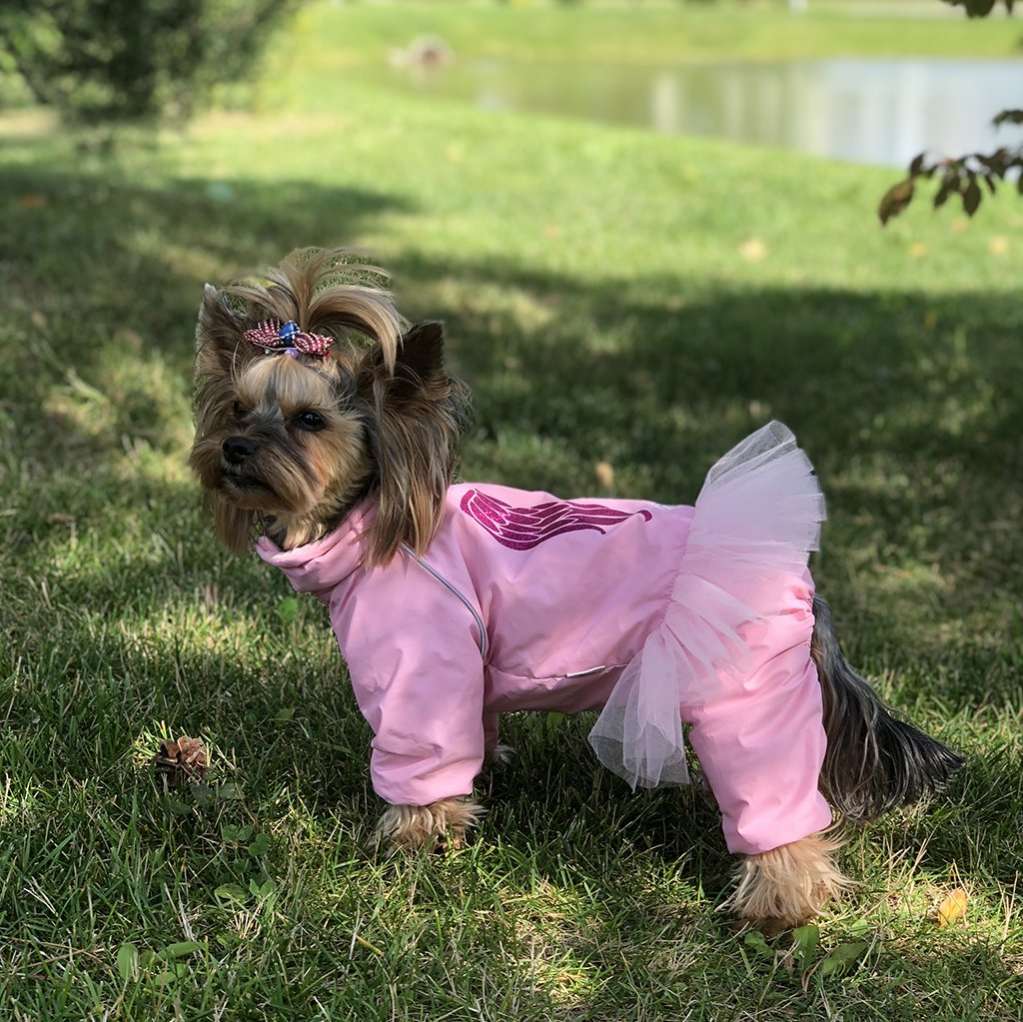Дождевик для собаки утепленный Puffy Angel с юбкой