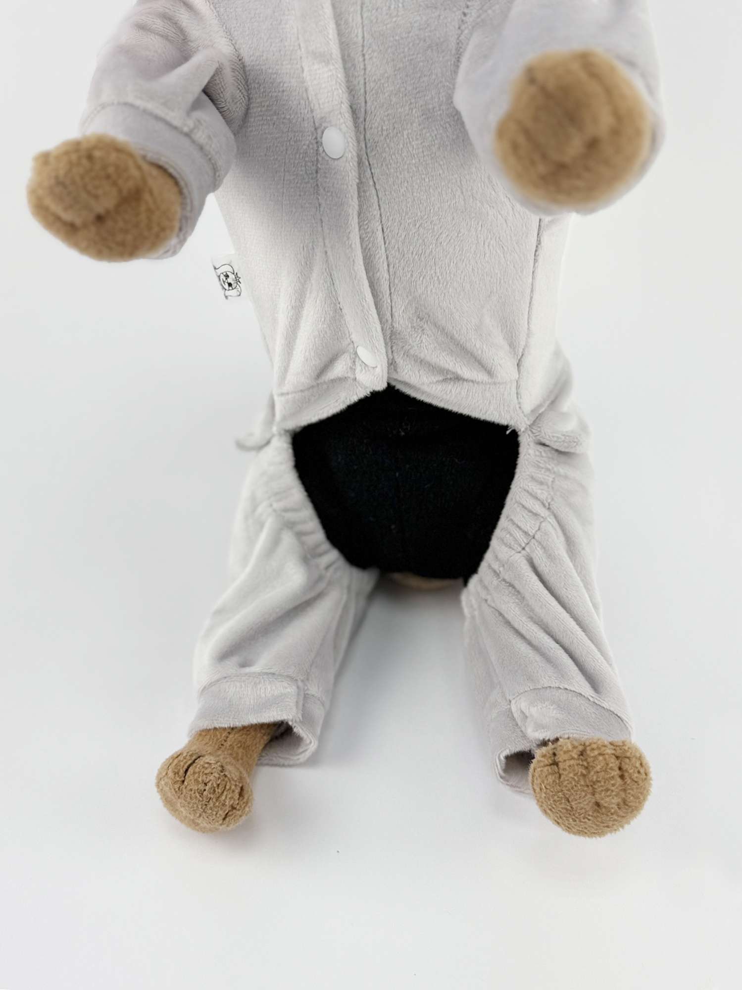 Велюровый костюм для собак Puffy Крылья серый