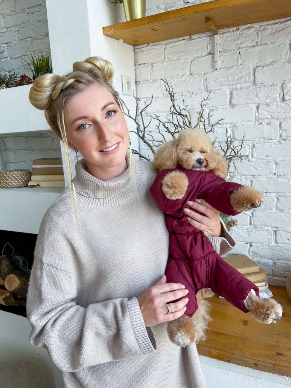 Зимний комбинезон для собак Puffy Норд Бордовый