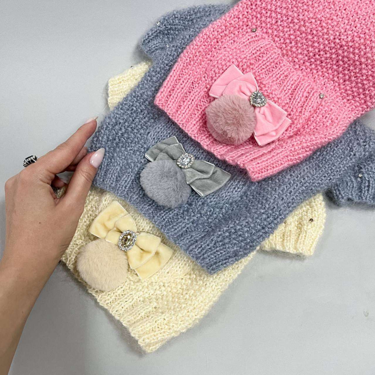 Шерстяной свитер для собак Заюша Пудровый