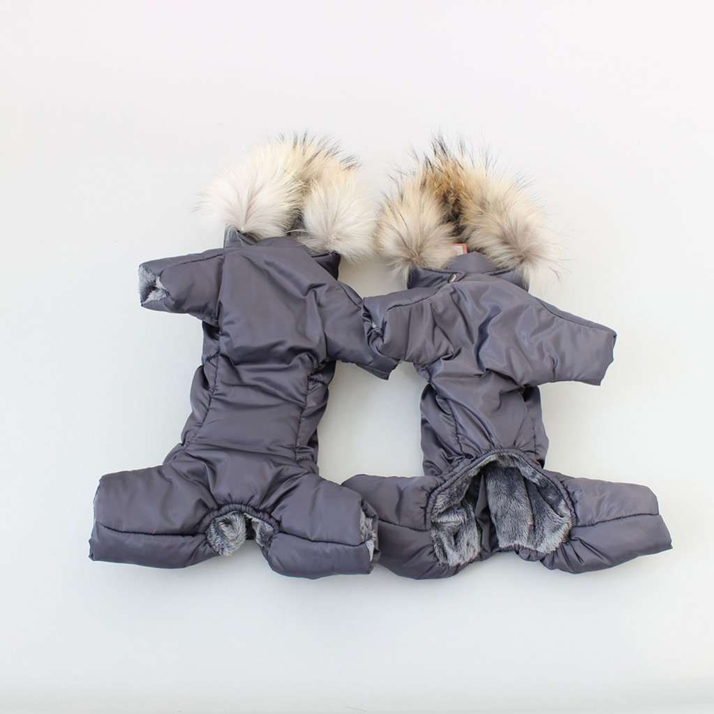 Зимний комбинезон для собак Северное сияние Графит