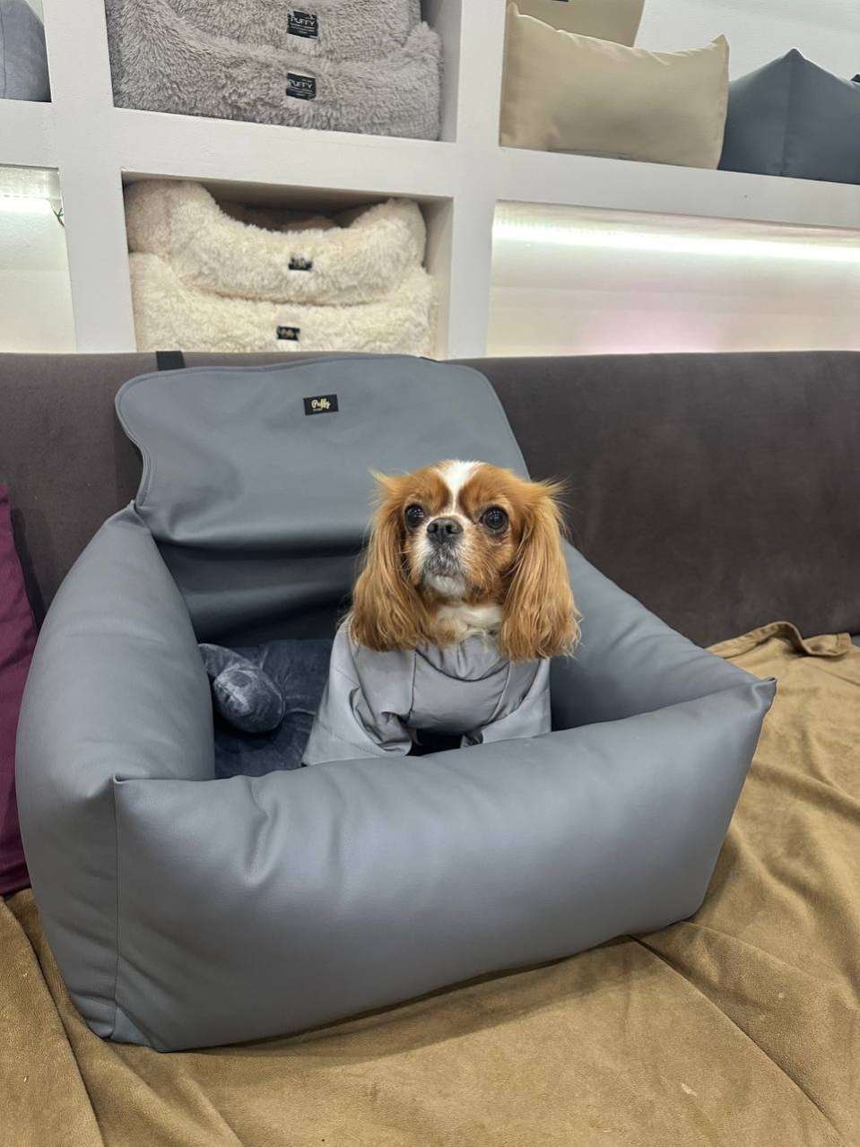 Автокресло для собак Puffy Зикр серое