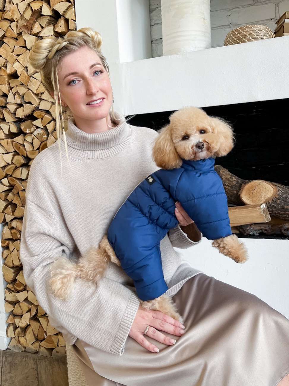 Зимний комбинезон для собак Puffy Норд Синий