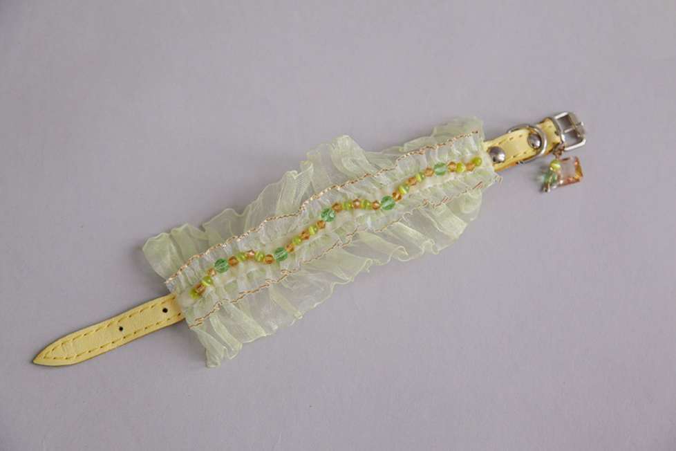 Ошейник для собак с натуральным камнем Кошачий глаз