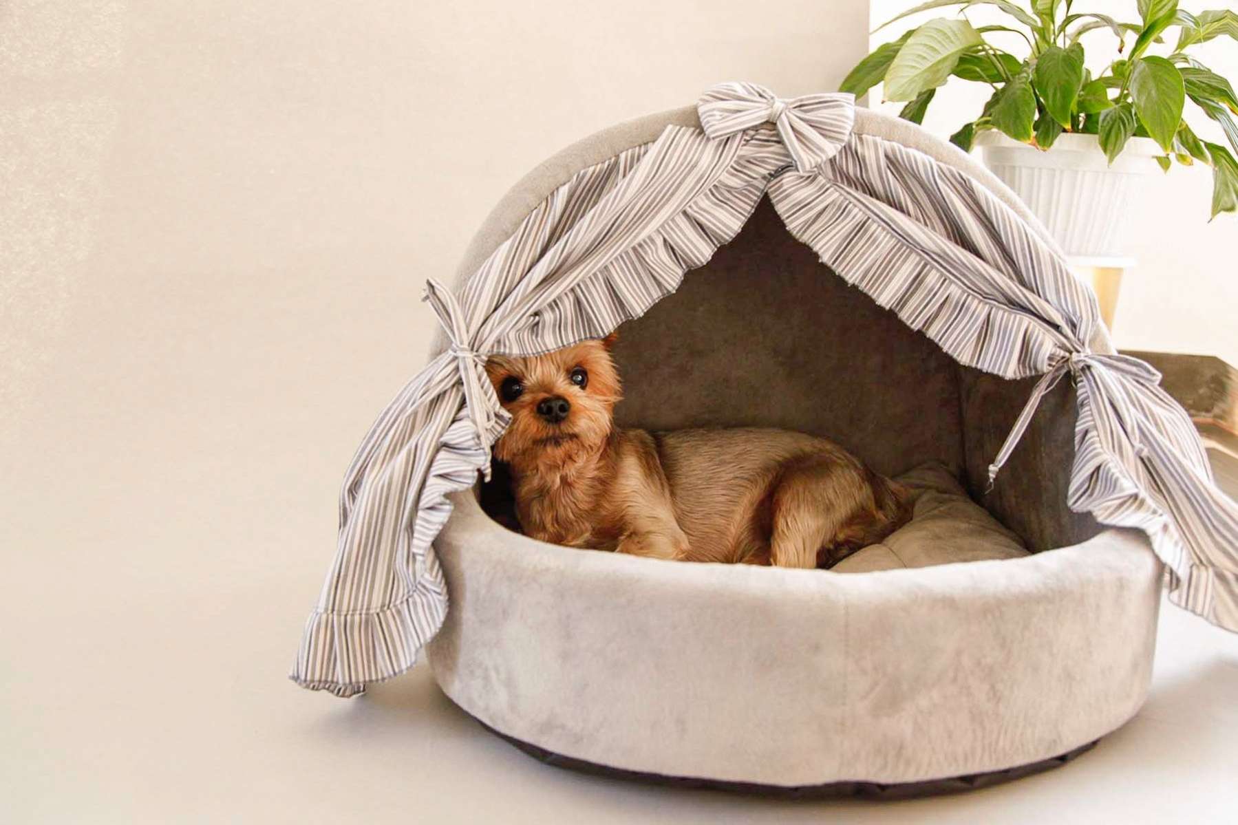 Домик для собаки со шторками Puffy Пепел