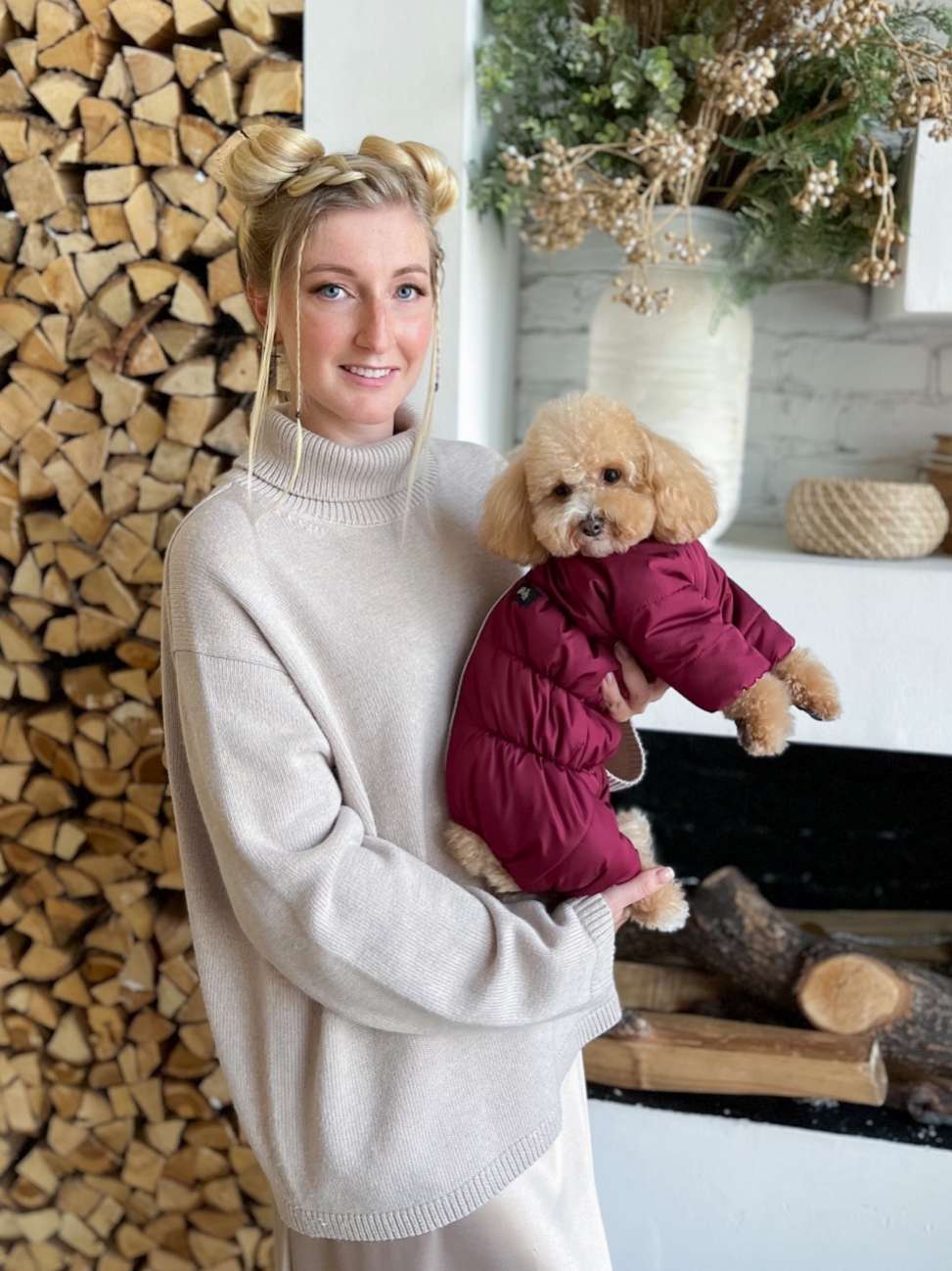 Зимний комбинезон для собак Puffy Норд Бордовый