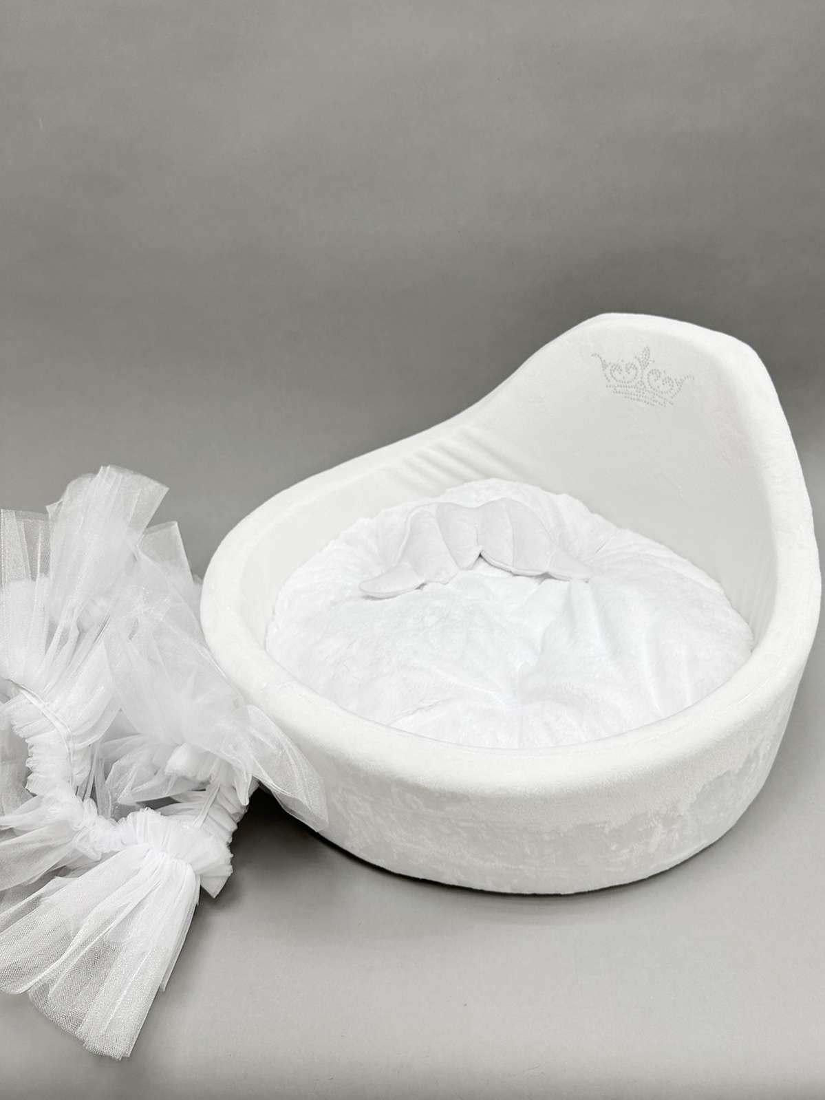 [Лежак] Лежанка для собак со спинкой Puffy Снежинка