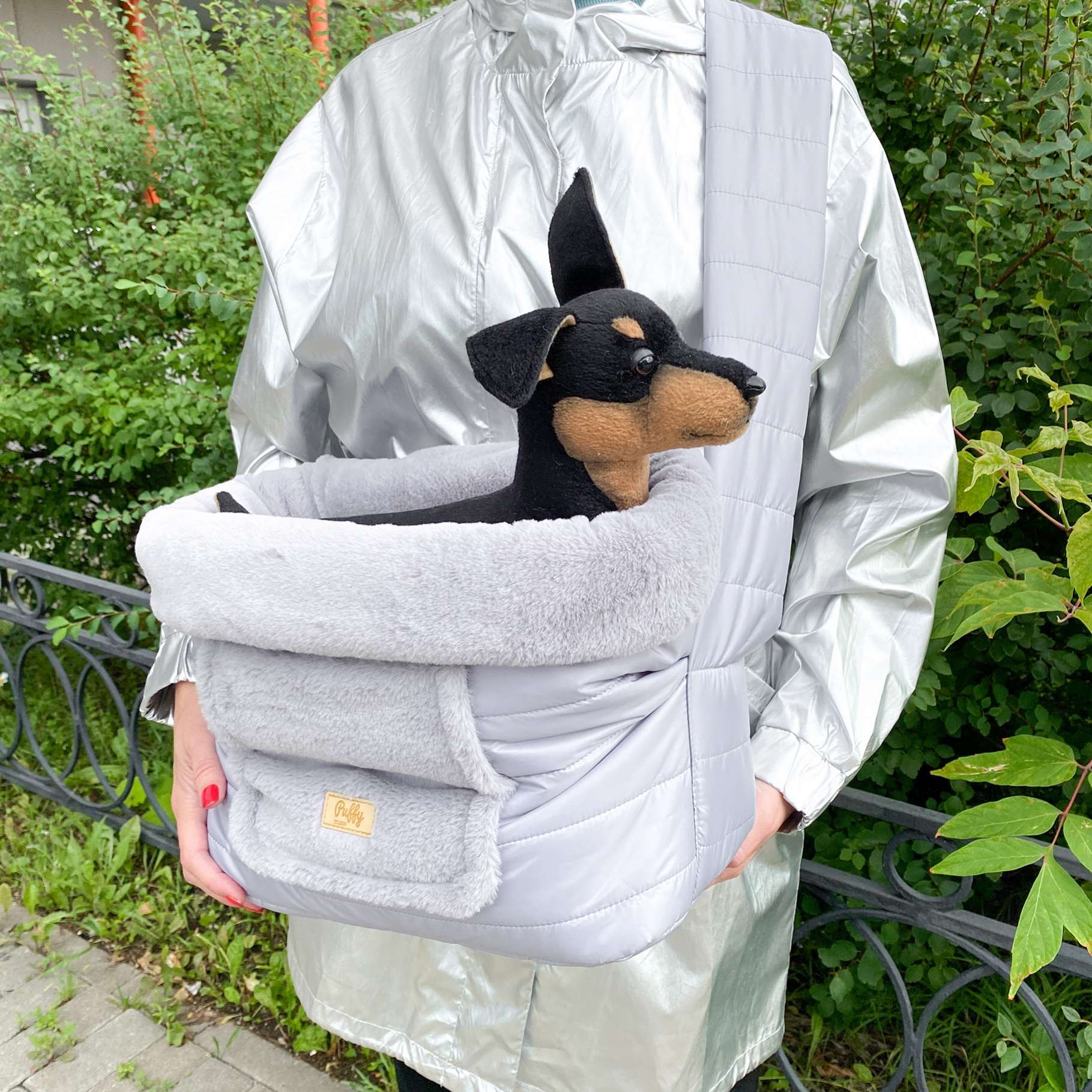 Сумка-мешок для собак Puffy Уют с регулятором серая