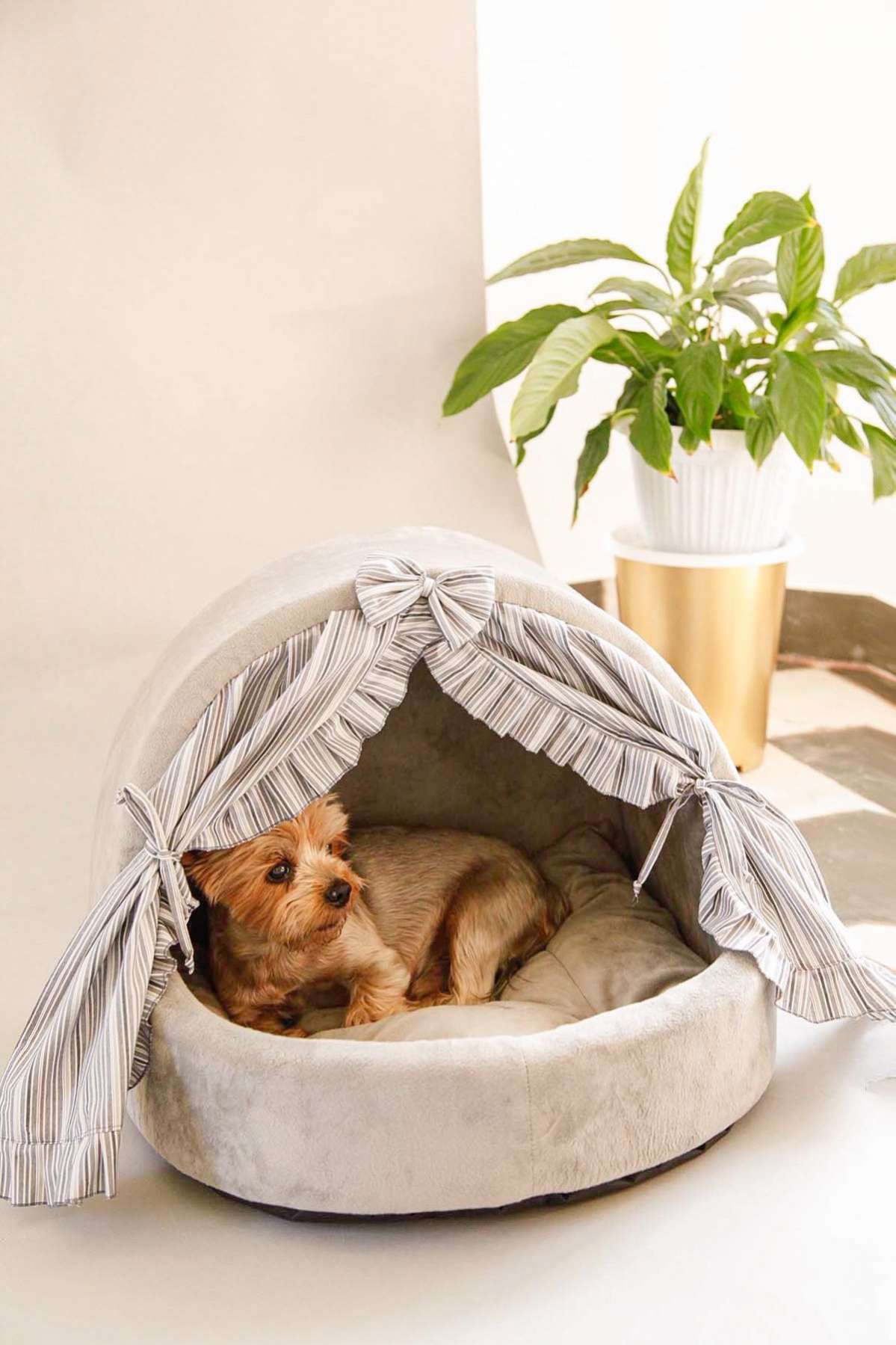 Домик для собаки со шторками Puffy Пепел