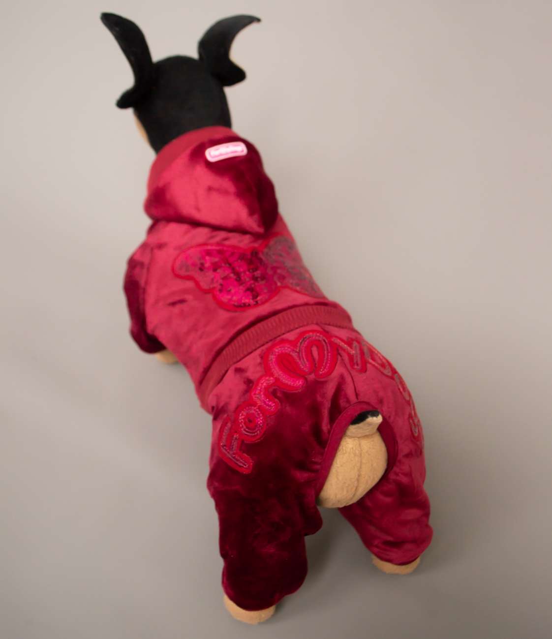 Костюм для собак утепленный велюровый ForMyDogs Махагон