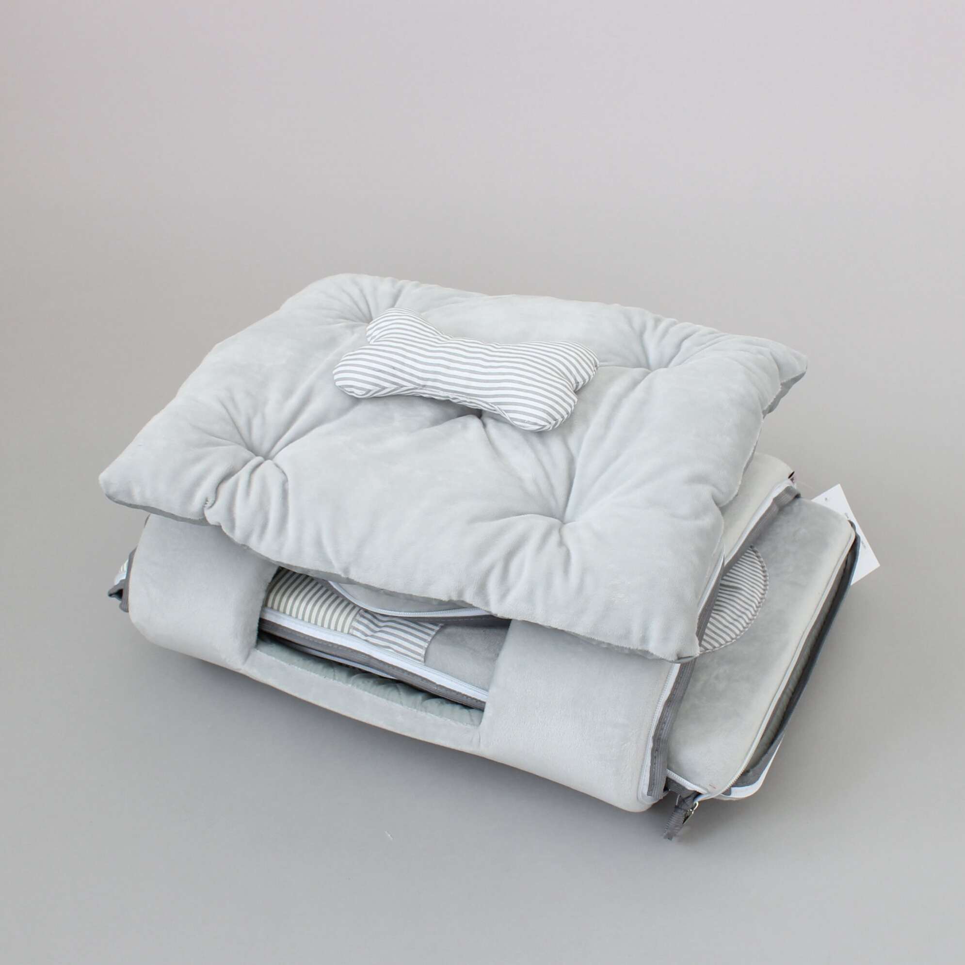 Домик для собаки Puffy Fancy Серебро в полоску