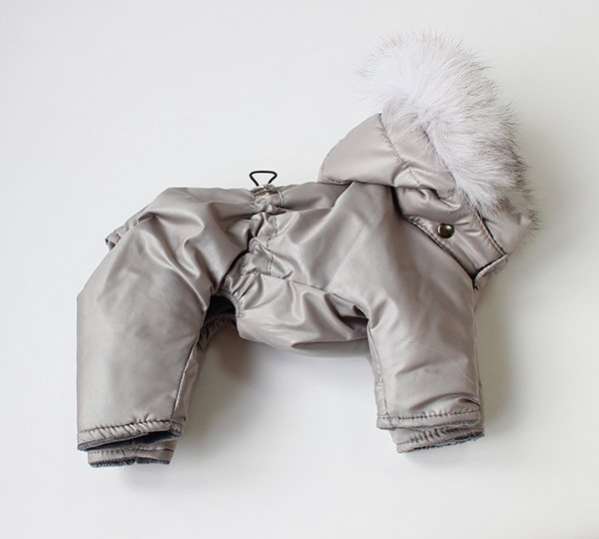 Зимний комбинезон для собак Северное сияние Серебро