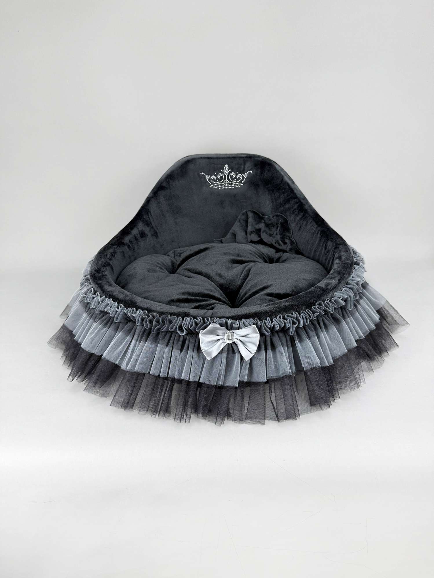 Круглый лежак со спинкой Puffy Блэк