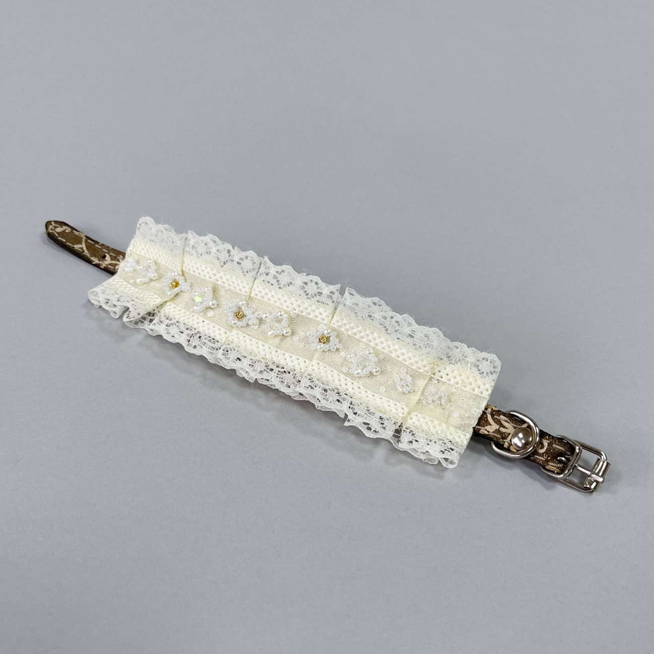 Кожаный ошейник для собак Хрусталь