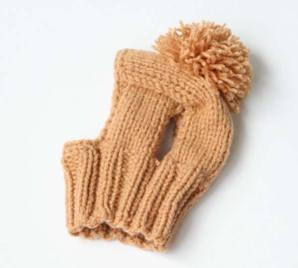 Вязаная шапка для собаки капор с открытыми ушами Puffy