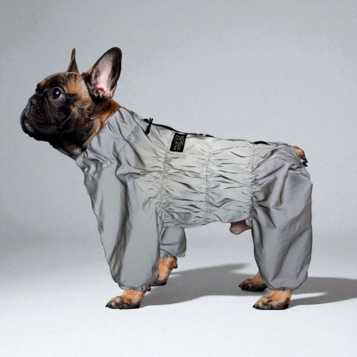 Утепленный дождевик Puffy Светоотражающий для мопсов и бульдогов 