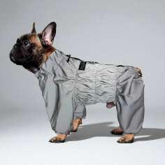 Утепленный дождевик Puffy Светоотражающий для мопсов и бульдогов 