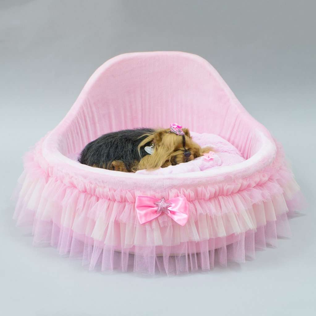 [Лежак] Лежанка для собак со спинкой Puffy Барби