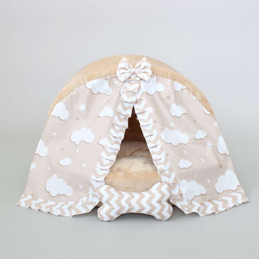 Домик для собаки со шторками Puffy в облаках