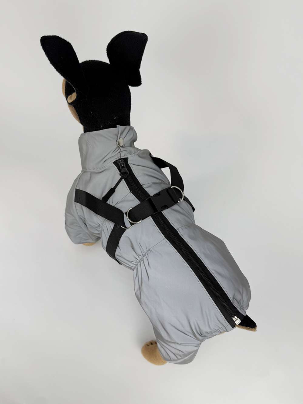 Утепленный дождевик для собак Puffy Фикс со шлейкой светоотражающий