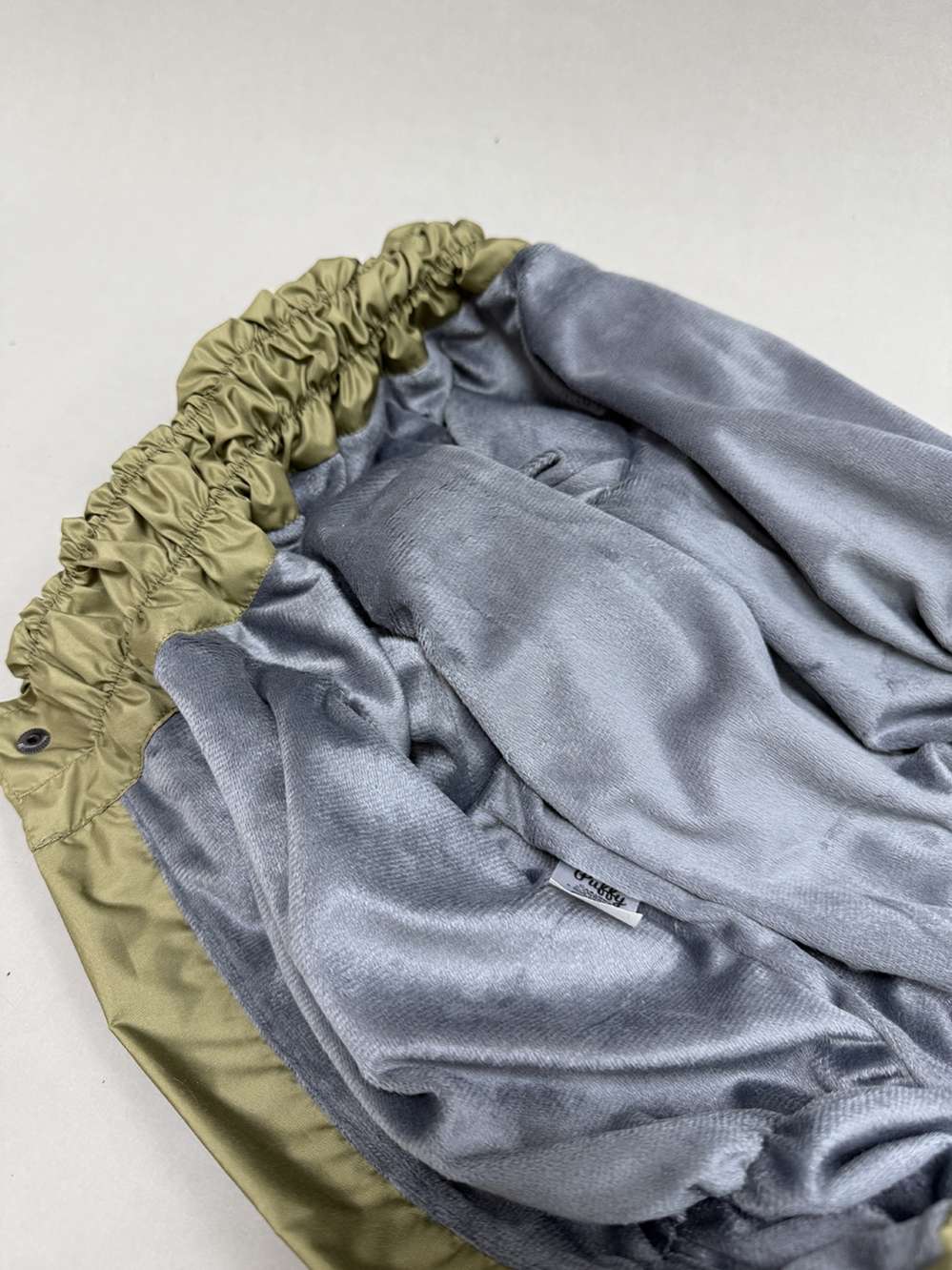 Утепленный дождевик Puffy для мопсов и бульдогов хаки