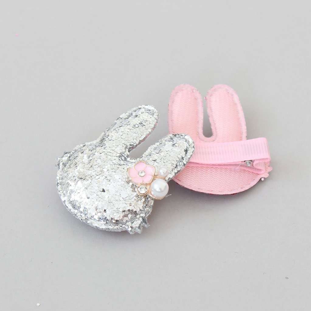 Заколка для собак Крокодильчик зайка блестки