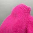 Вязаный свитер Puffy Пух норки Ярко-розовый