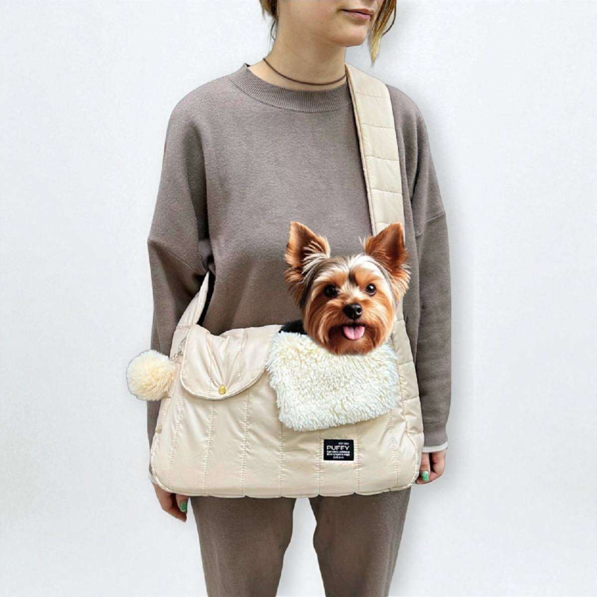 Сумка-слинг для собак Puffy Прогулка ваниль